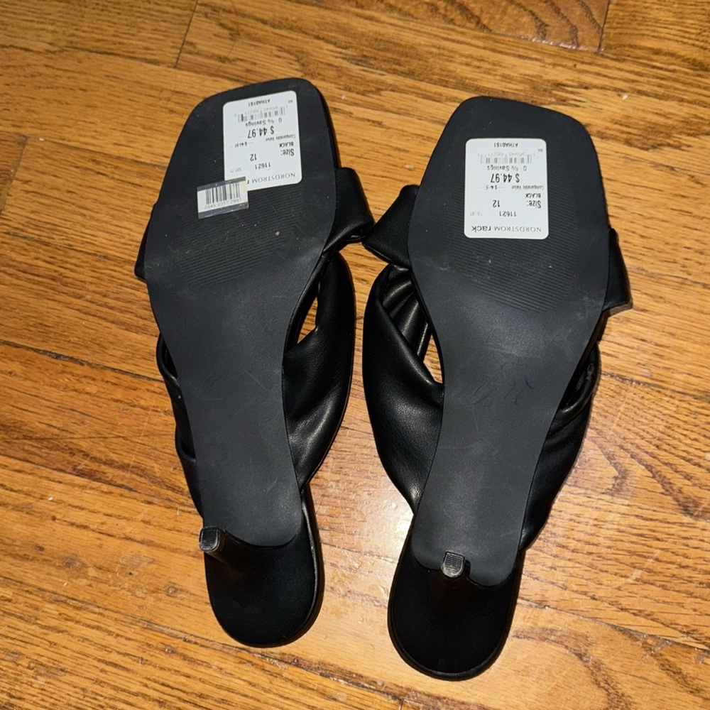 Steve Madden Black Heels Square Toe Heeled Sandal Black New shoes heels outing - Picture 4 of 7
